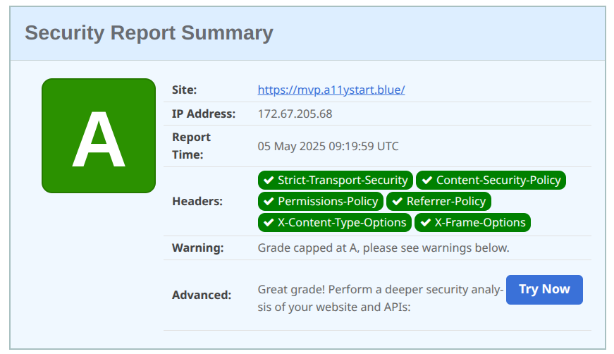Screenshot of the product interface showing the main dashboard